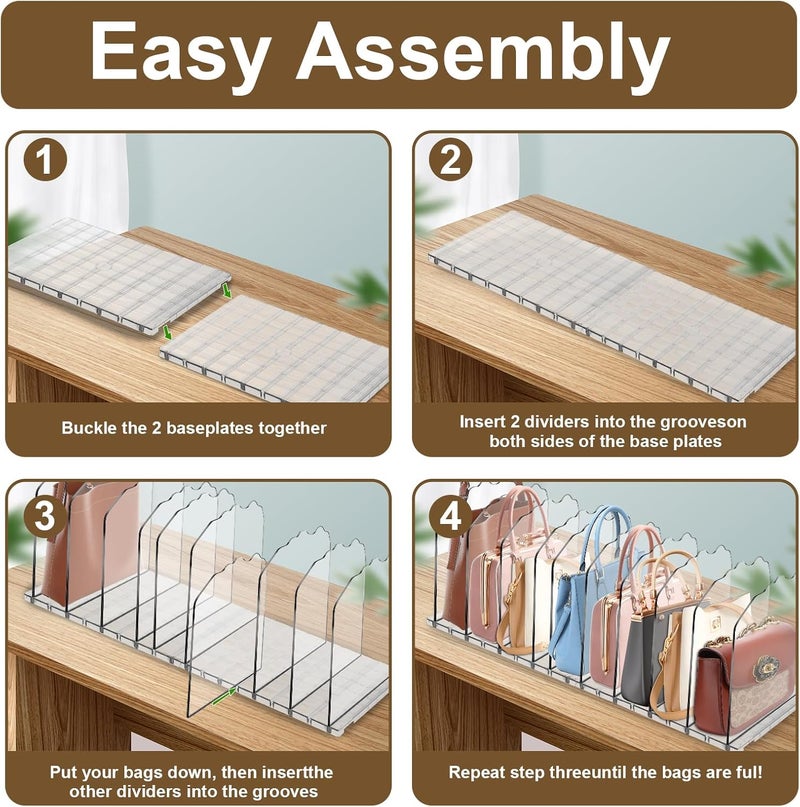 VERONLY 2-Pack Purse Organizer: Adjustable Closet Organizer and Storage, 10-Layer Acrylic Shelf Dividers for Closet Organization – Handbag & Bag Organizers, Ideal Gifts for Moms and Girlfriends - Image 5